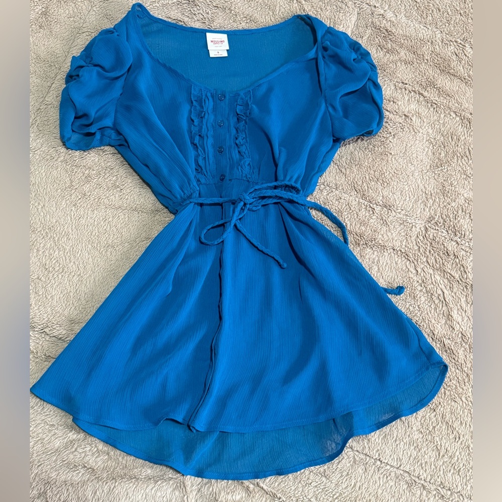 Mossimo Supply Co. Bright Blue Tie-Waist Blouse